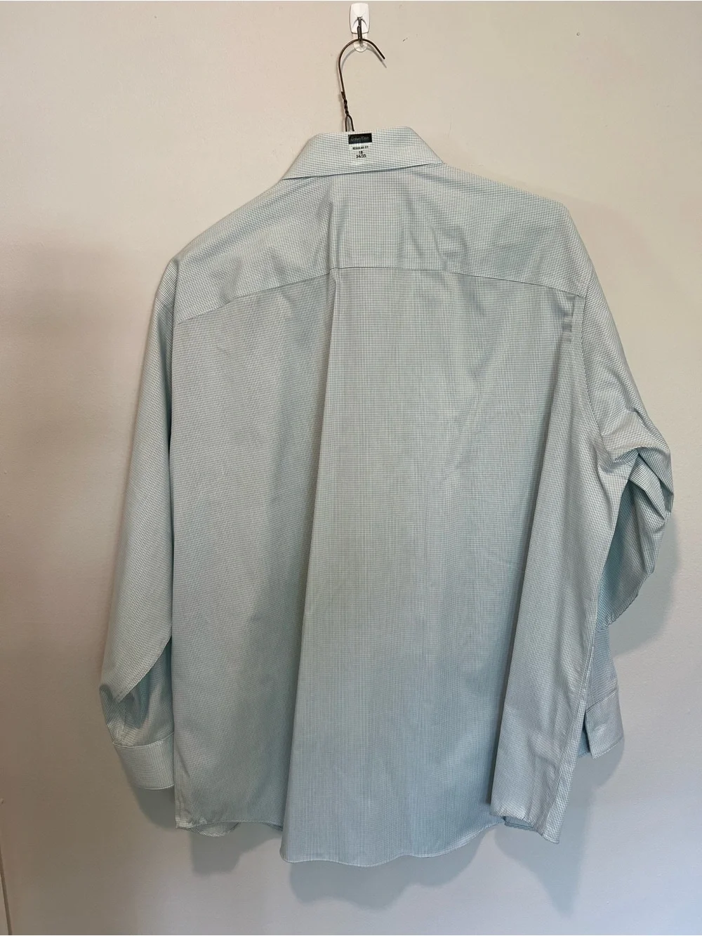Calvin Klein Men’s Dress Shirt 18 34/35 Green Check Stretch Button Front NWT - Picture 2 of 2